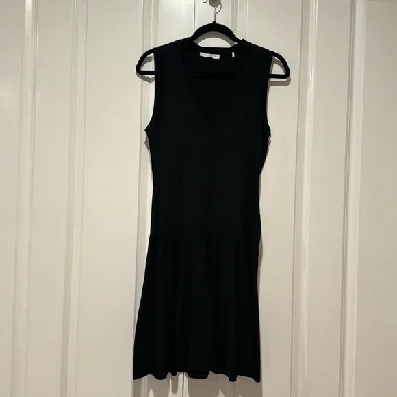 EUC Sandro black drop waist v neck dress. Size 3